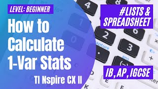 How To Calculate One Var Statistics TI Nspire CXII [upl. by Hite]