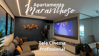 MARAVILHOSO APARTAMENTO 3 SUÍTES CINEMA PROFISSIONAL  BOQUEIRÃO PRAIA GRANDE [upl. by Raddy]