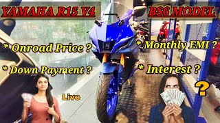 YAMAHA R15 V4 BS6 2021 Finance EMI Cost  Onroad price  Down Payment  Monthly EMI And Interest [upl. by Elspeth]