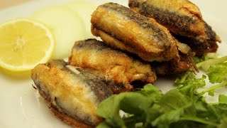 Turkish Anchovy Dolma Recipe  Fried Anchovies with Onion [upl. by Pettit]