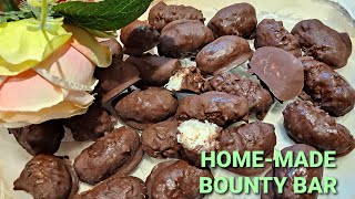 HOW TO MAKE BOUNTY CHOCOLATE BAR AT HOMEMADE  RECIPE [upl. by Farny]