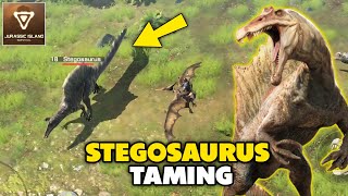 HOW TO TAMING STEGOSAURUS IN JURASSIC ISLAND SURVIVAL  Jurassic Island Survival Gameplay [upl. by Etom]