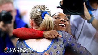 Simone Biles Jade Carey fulfill their medal goals in vault at the Paris Olympics  NBC Sports [upl. by Donovan]