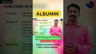 Albumin in tamil  functions of Albumin  liver protein [upl. by Newo]