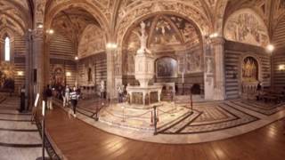 360 video Inside Baptistry of St John Siena Italy [upl. by Leoj]