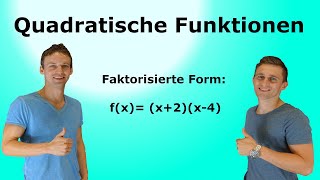 Quadratische Funktion  Faktorisierte Form fx4xx5 AufgabenLösung [upl. by Jarid]