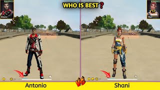 ANTONIO VS SHANI CHARACTER ABILITY TEST FREE FIRE  GARENA FREE FIRE [upl. by Rajewski]