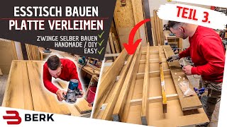 Esstisch selber bauen  Teil 3 Tischplatte verleimen [upl. by Elgar139]