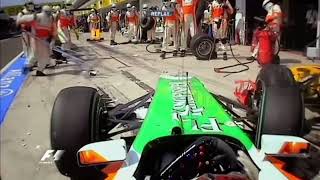 Hungarian GP 2010 pit lane crash [upl. by Melamie]