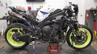 Rebuilding a WRECKED 2014 R1 Part 5 Reassembly [upl. by Neelahtak]