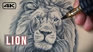 Lion Tattoo Tutorial  Realistic Portrait [upl. by Anhej807]