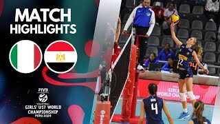 ITALY 🆚 EGYPT 4K  Highlights  Girls U17 World Championship 2024 [upl. by Kcerb]