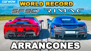 Ferrari SF90 vs Rimac Nevera ARRANCONES ¡¡¡RÉCORD MUNDIAL [upl. by Rednas297]