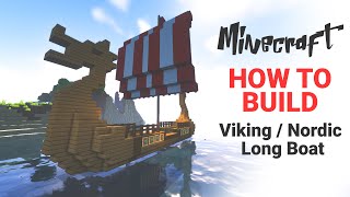 Minecraft How to build a Viking Boat Tutorial [upl. by Horsey]