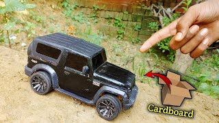 How To Make Mahindra Thar with cardboard home how to make thar by cardboard cardboardtharmaking [upl. by Jareb]