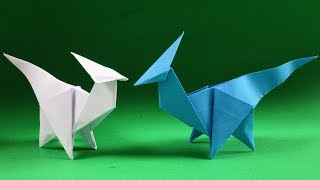 How To Make an Easy Origami Dinosaur  origami Parasaurolophus [upl. by Edasalof]