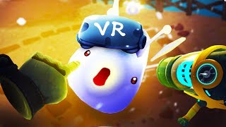 PLAYING WITH MEGA SLIMES IN VR  Slime Rancher VR Playground HTC Vive [upl. by Hasile]