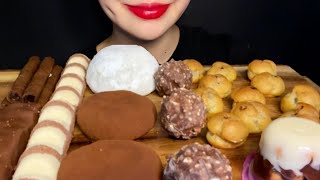 ASMR 초콜릿 디저트 CHOCOLATE DESSERT MUKBANG Raw chocolate rice cake chocolate ice cream 아이스초코모찌 생초코떡 홈런볼 [upl. by Akinom]