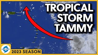 Tropical storm Tammy is approaching the Lesser Antilles It would pass to the east of Puerto Rico [upl. by Newton]