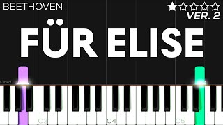 Für Elise  Beethoven  EASY Piano Tutorial [upl. by Nessi]