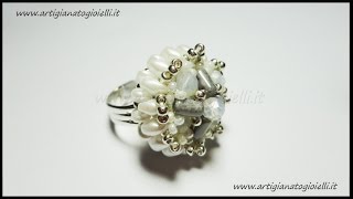 DIY Tutorial anello con perline e superduo  Anello Bussola [upl. by Hengel]