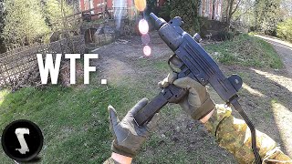 900 RPM FULLAUTO UZI Ruins Airsoft Players Day [upl. by Timoteo870]