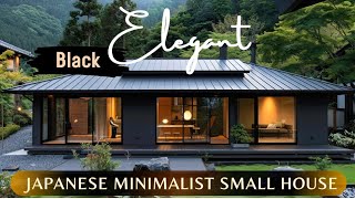 Exploring Japanese Black Minimalist Small House Architecture With Comfort amp Elegant Interior Design [upl. by Nawud]