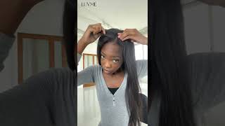 Quick amp easy yaki straight clip ins tutorial on natural hair😻 luvmehair shorts hair hairtutorial [upl. by Ahsimat217]