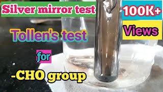 Tollens Test  Silver mirror test for Aldehyde  Test for CHO group [upl. by Alphonso446]