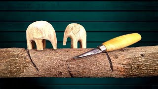 🐘 Como TALLAR un ELEFANTE en MADERA VERDE con cuchillo TALLADO en MADERA para PRINCIPIANTES [upl. by Delphine]