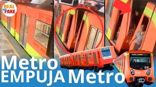 ¿Metro de CDMX empuja a otro metro que se descompuso viralvideo noticias [upl. by Dlanor960]