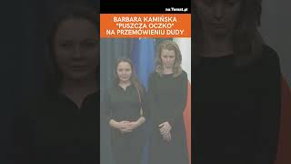 Kamińska puściła oczko w trakcie przemówienia Andrzeja Dudy shorts polityka [upl. by Aoh]