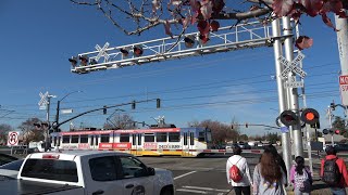 SacRT Light Rail Trains  Zinfandel Dr Railroad Crossing Rancho Cordova CA [upl. by Llerej]