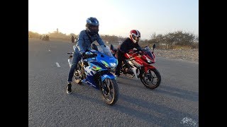 GSXR150 VS CBR150 28 september 2018 [upl. by Charissa854]