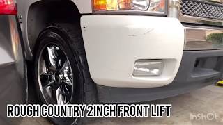 ROUGH COUNTRY SILVERADO 2 INCH LEVELING  COOPER 27560R20 TIRES [upl. by Yrret5]