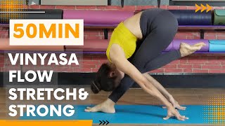 50MinIntermediateAdvanced Vinyasa Yoga FlowStretchampStrongยืดเหยียดและสร้างความแข็งแรง [upl. by Levania]