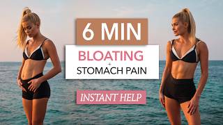 6 MIN BLOATING  STOMACH PAIN RELIEF  exercises stretches amp massaging I quick help [upl. by Areht995]