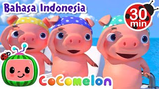 Tiga Babi Kecil di Laut  CoComelon  Kartun dan Lagu Anak  Moonbug Kids Indonesia  Nursery Rhymes [upl. by Anitac]