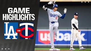 Dodgers vs Twins Game Highlights 4924  MLB Highlights [upl. by Langan]