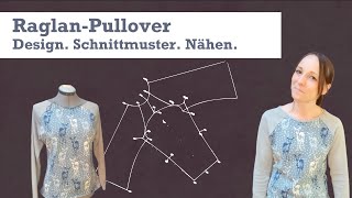 Shirt mit RaglanÄrmeln Schnittmuster selbst erstellen und nähen [upl. by Omixam]