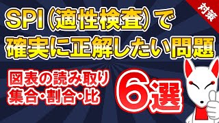 【SPI対策 まとめ】図表の読み取り・集合・割合 6選〔非言語〕適性検査 [upl. by Gerge]