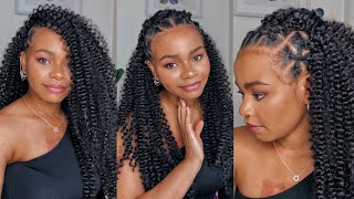 CRISS CROSS CURLY CROCHET HAIRSTYLE  Trending Criss Cross Protective Hairstyle [upl. by Nesyla]