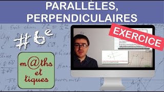 EXERCICE  Construire des droites parallèles et des droites perpendiculaires  Sixième [upl. by Arlie]