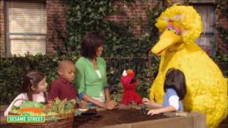 Sesame Street Mrs Obama Plants Garden [upl. by Eelyk]