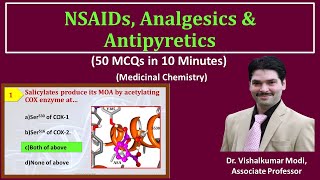 MCQs NSAIDs Analgesics and Antipyretics 50MCQs in 10 Min  Medicinal Chemistry  GPAT [upl. by Noelopan]