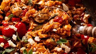 One Pot Greek Chicken Risoni Orzo [upl. by Lehet]