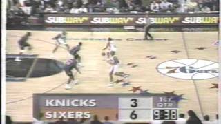 NY Knicks vs Philadelphia 76ers December 20 1996 Reg season Part 2 of 13 [upl. by Nnyletak]