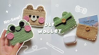 ♡ Crochet NoSew Wallet Tutorial  Frog amp Bear Card Holder ♡ [upl. by Hailat]