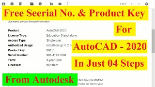 Free serial number amp product key for autocad 2020 [upl. by Nicolina]