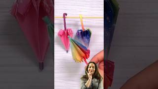 Ide kreatif payung kertas pelangi shorts kertaslipat origami kerajinantangan [upl. by Noizneb]